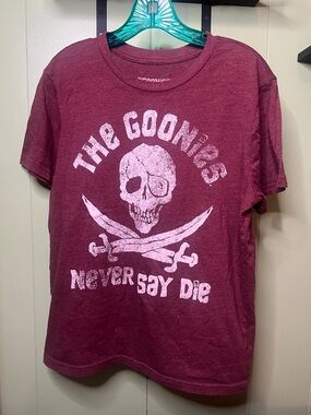 Men's Burgundy Graphic Tee - The Goonies Skull Design